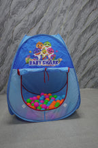Blue 'Baby Shark' play tent with colorful balls .