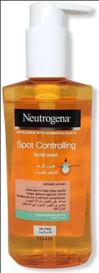Neutrogena Spot Controlling facial wash bottle.