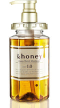 Honey deep moist shampoo bottle .