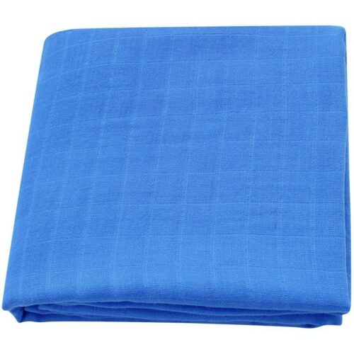 Folded blue bamboo swaddle blanket