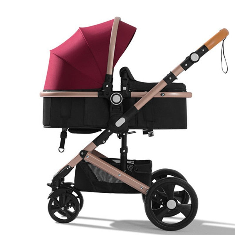 Belecco Baby stroller with a red canopy 