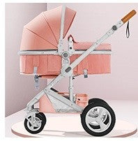  Belecco baby stroller Pink and white 