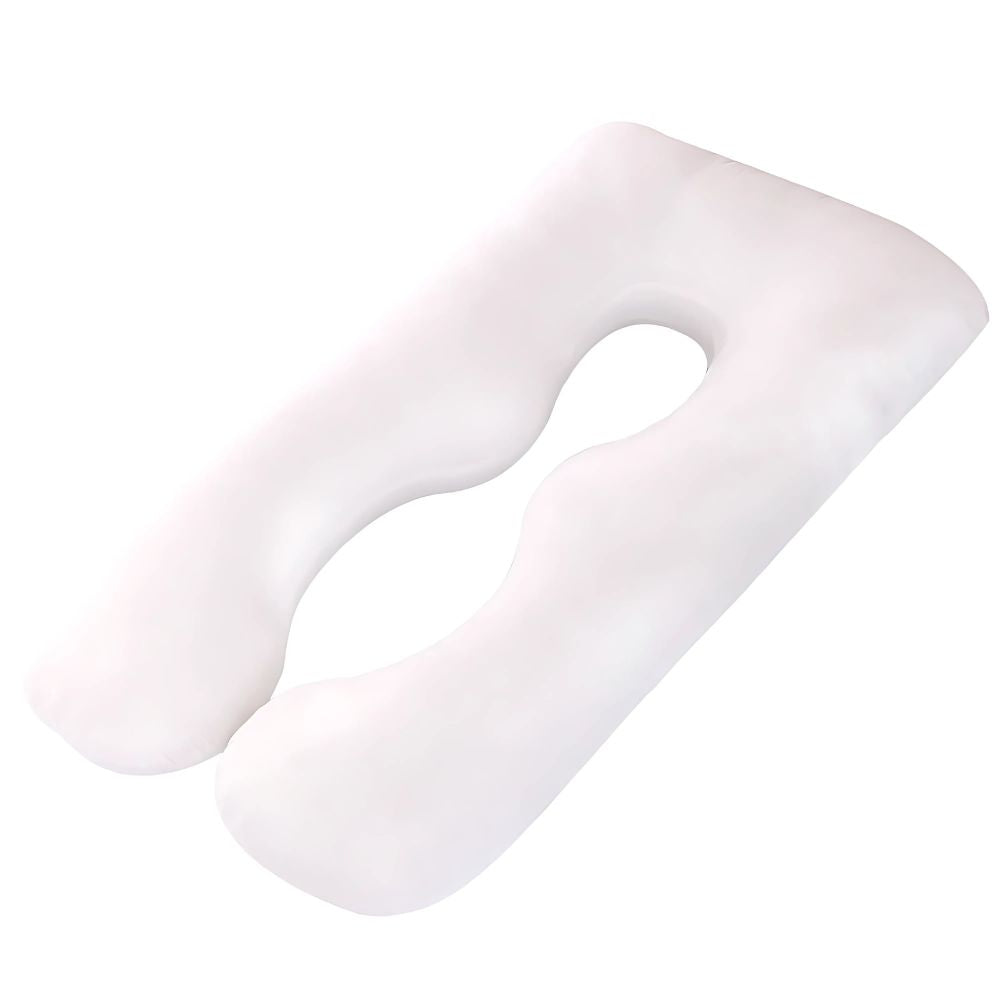 White U-shaped pregnancy pillow