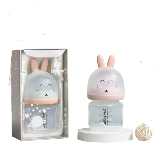 Baby bottle with rabbit design 