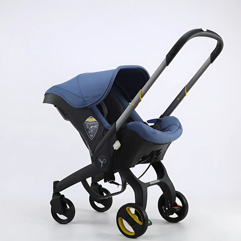 4 in 1 Black and blue baby stroller 