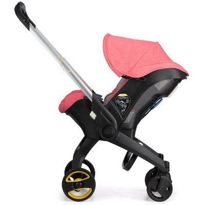 4 in 1 Pink and black stroller .