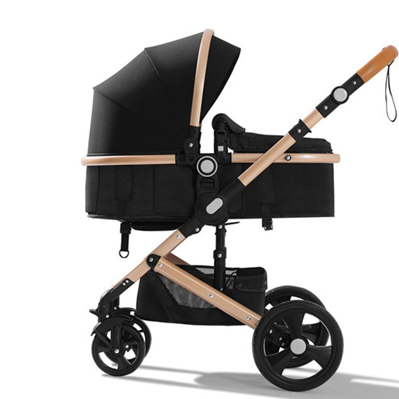 Belecco Black and beige baby stroller 