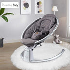 Gray baby swing with quilted design 
