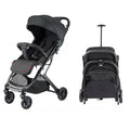 Black stroller with folded and lightweight compact travel stroller