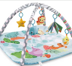 Colorful baby play mat with hanging toys 
