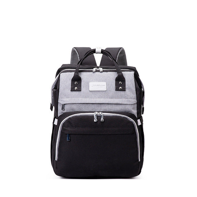 Black and gray backpack diaer bag