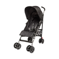  Light Weight Black stroller with patterned seat 