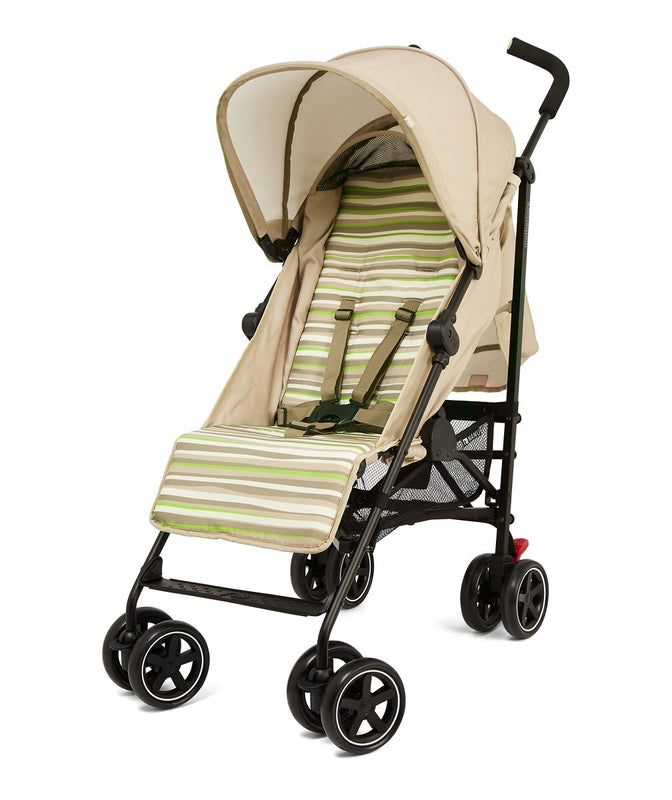 LightWeight Beige and green striped stroller 