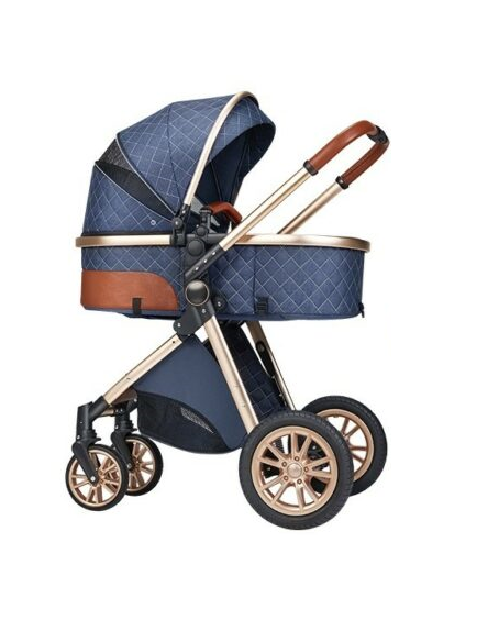 Blue luxury multifunctional light weight European stroller.