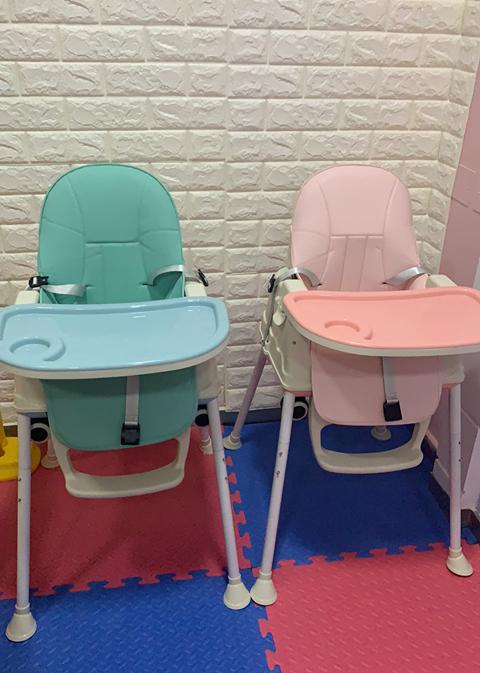 Two high chairs foldable easy to handle.