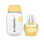 Medela baby bottle with yellow cap 