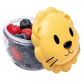 Meli Snack Container Lion king Clear container with berries and a yellow lid.