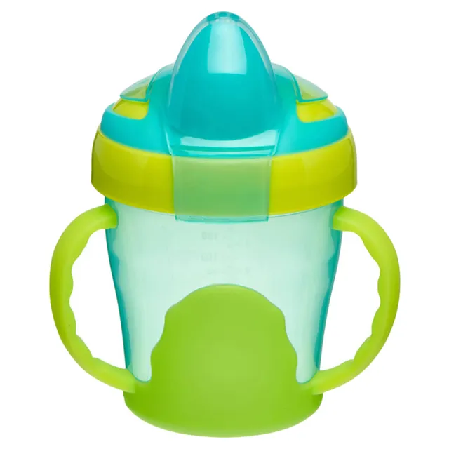  Vital Hydrate Green and blue sippy cup with handles .