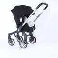 Black and silver New4in1babystrollerMulti-functionalCarSeatStrollerBabyCarriageBasketPortableTravelSystem