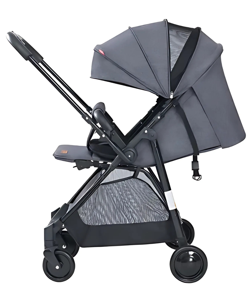 Reversible light weight luxury Gray baby stroller with canopy .
