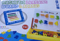 Magnetic learning board and abacus set with colorful numbers and letters.