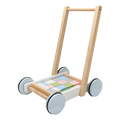 Wooden children's Walkers building blocks toy activity block cart.