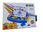 Magnetic drawing board with letters and numbers on a colorful box