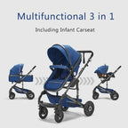 Multifunctional 3-in-1 stroller with infant car seat 