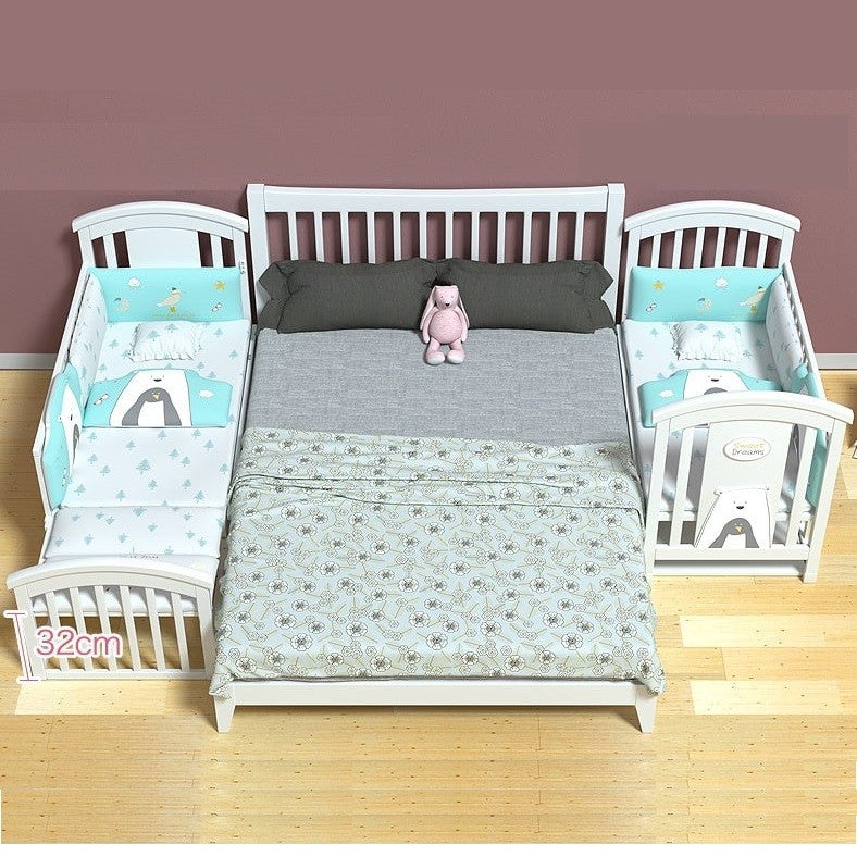 Baby crib multifunctional wooden cot 