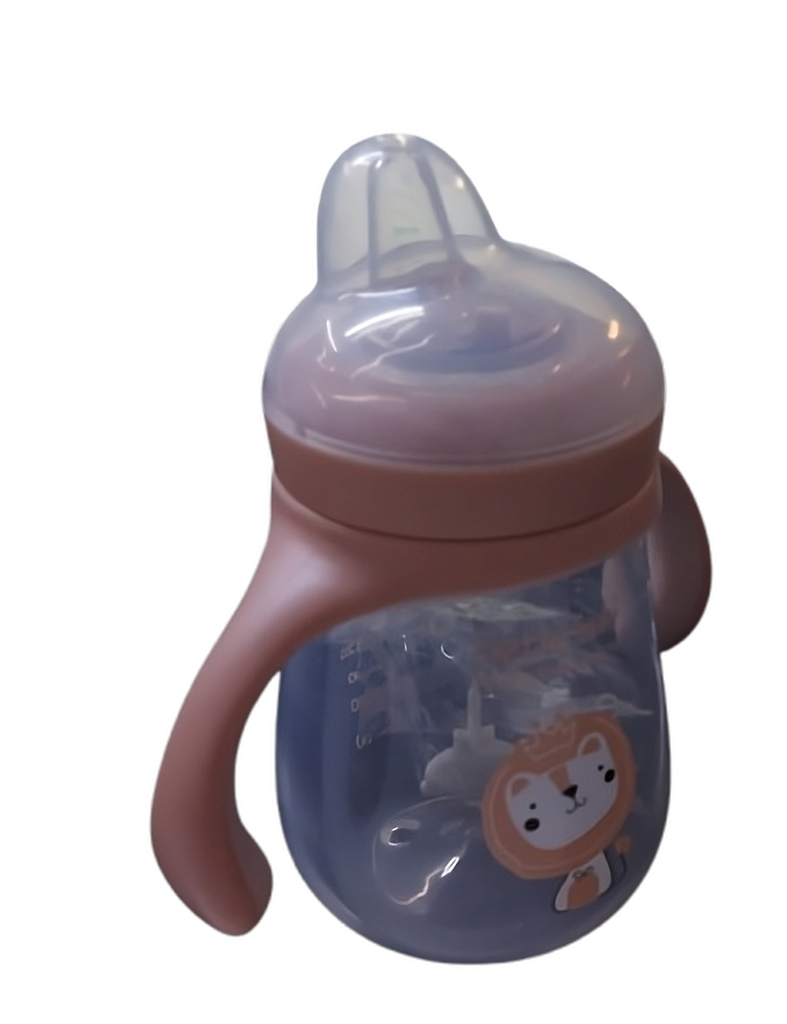 Baby sippy cup with lion design .