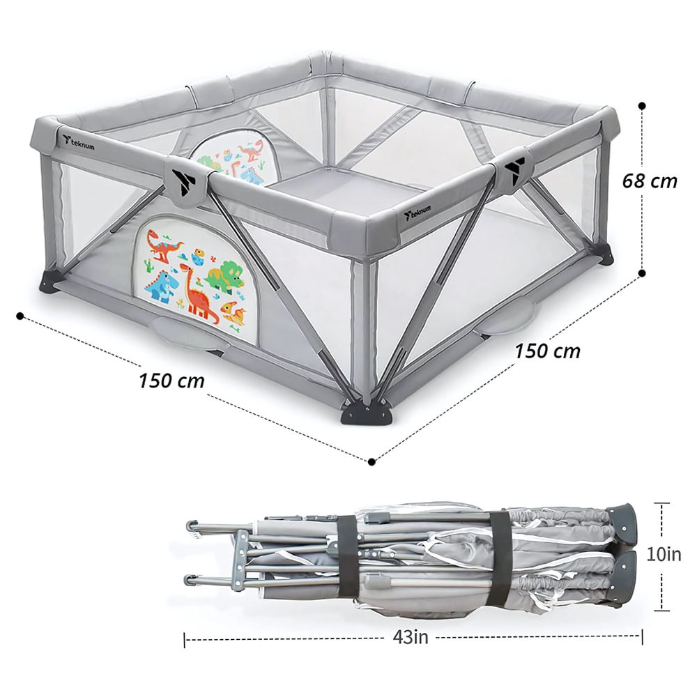 Children's playpen with dimensions .