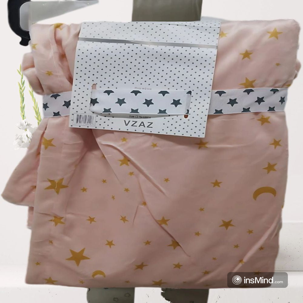 Cute plush baby blanket Pink fabric with star 