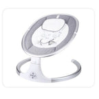 Baby swing with gray cushion.