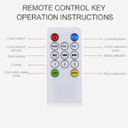 Remote control with labeled buttons .