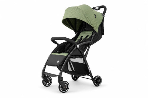 A 10 Lightweight compact stroller with a sage green canopy and matching green seat liner.