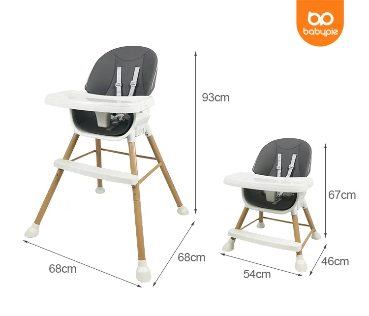 Baby high chair with dimensions .