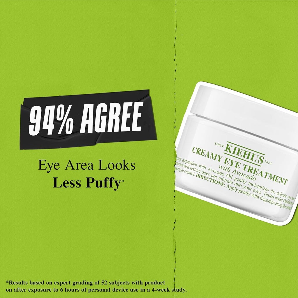 Kiehl's Creamy Eye Treatment packaging on a green.