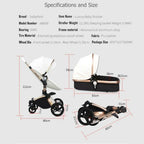 Luxury Baby stroller with specifications and dimensions 