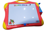Children's drawing board with grid paper and colorful border .