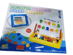 Box of a magnetic learning board and abacus toy set with colorful graphics.