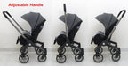 Black stroller with adjustable handle New4in1babystrollerMulti-functionalCarSeatStrollerBabyCarriageBasketPortableTravelSystem