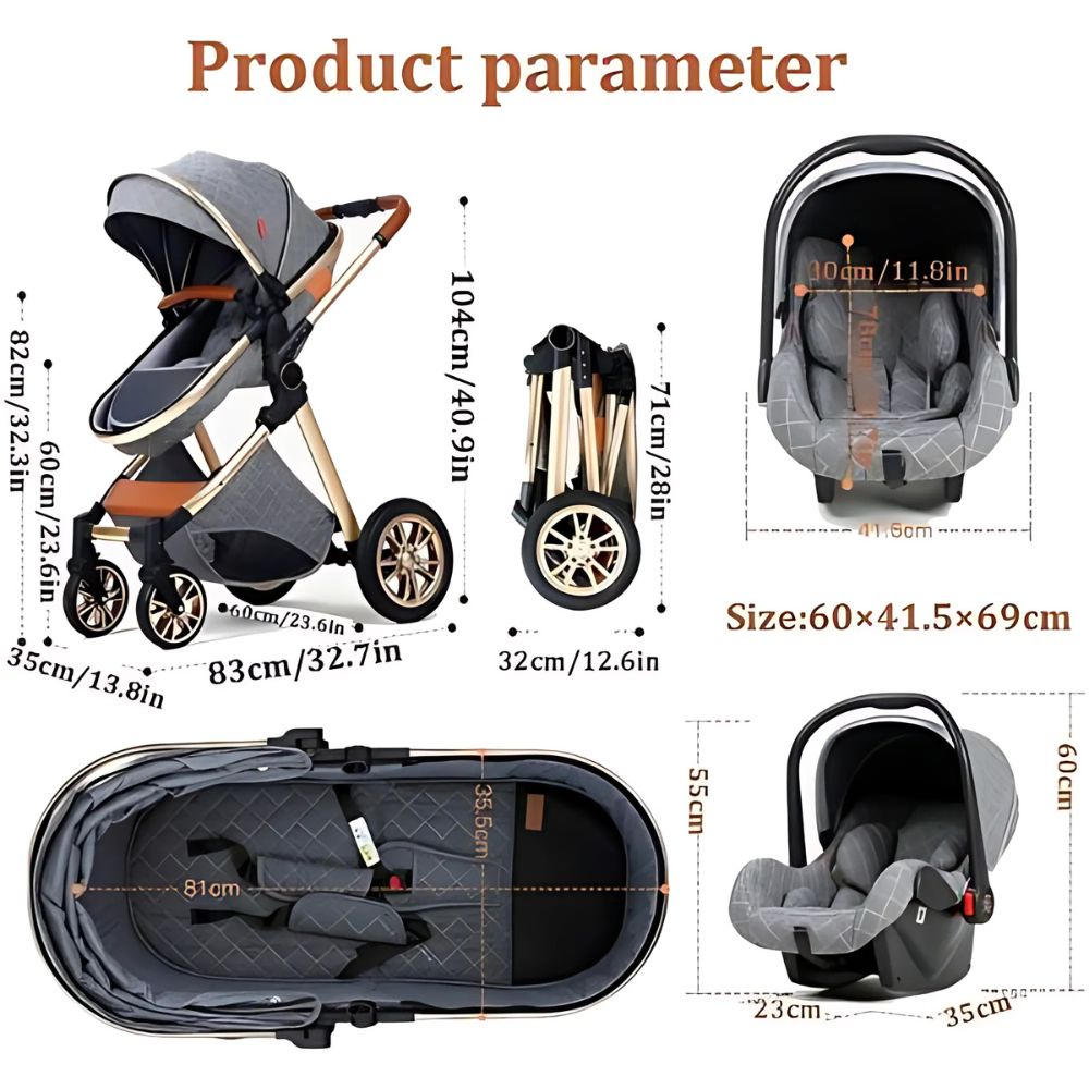  Luxury Baby stroller and car seat with    
dimensions 