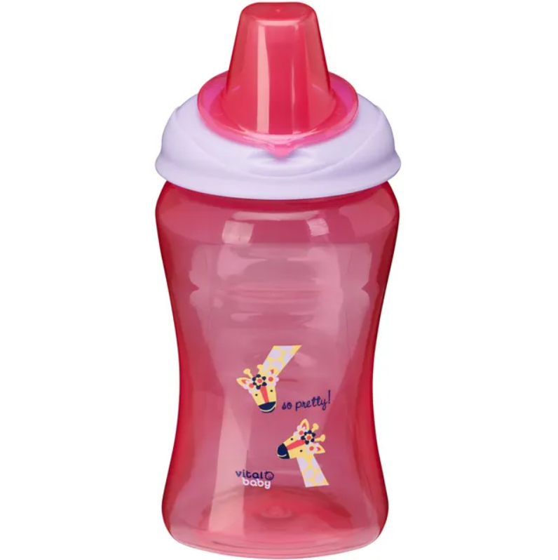  vital Hydrate Pink sippy cup with a white lid 