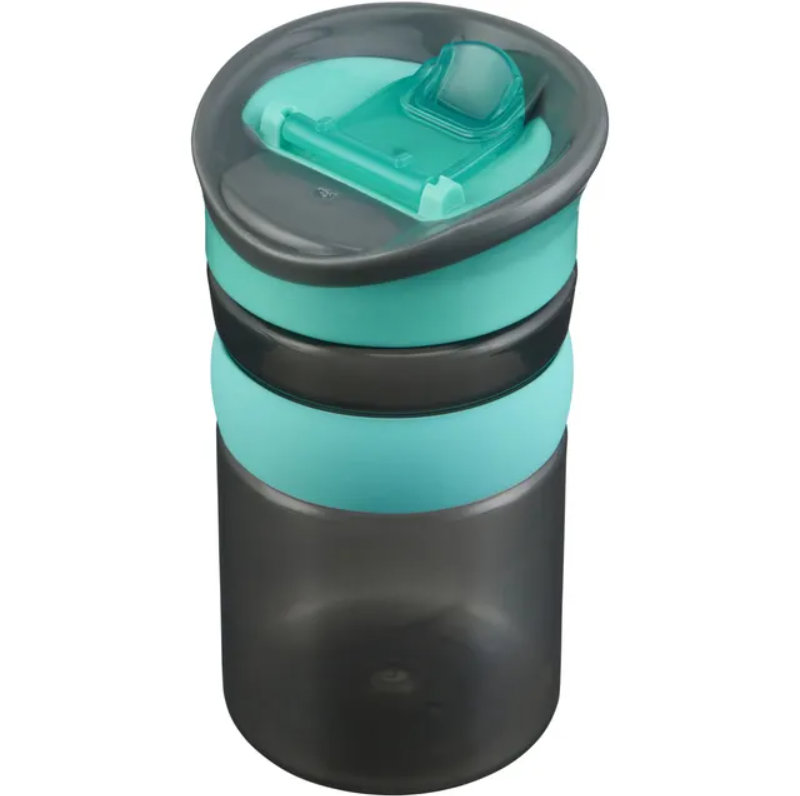 Vital Hydrate Turquoise and black tumbler with a lid green