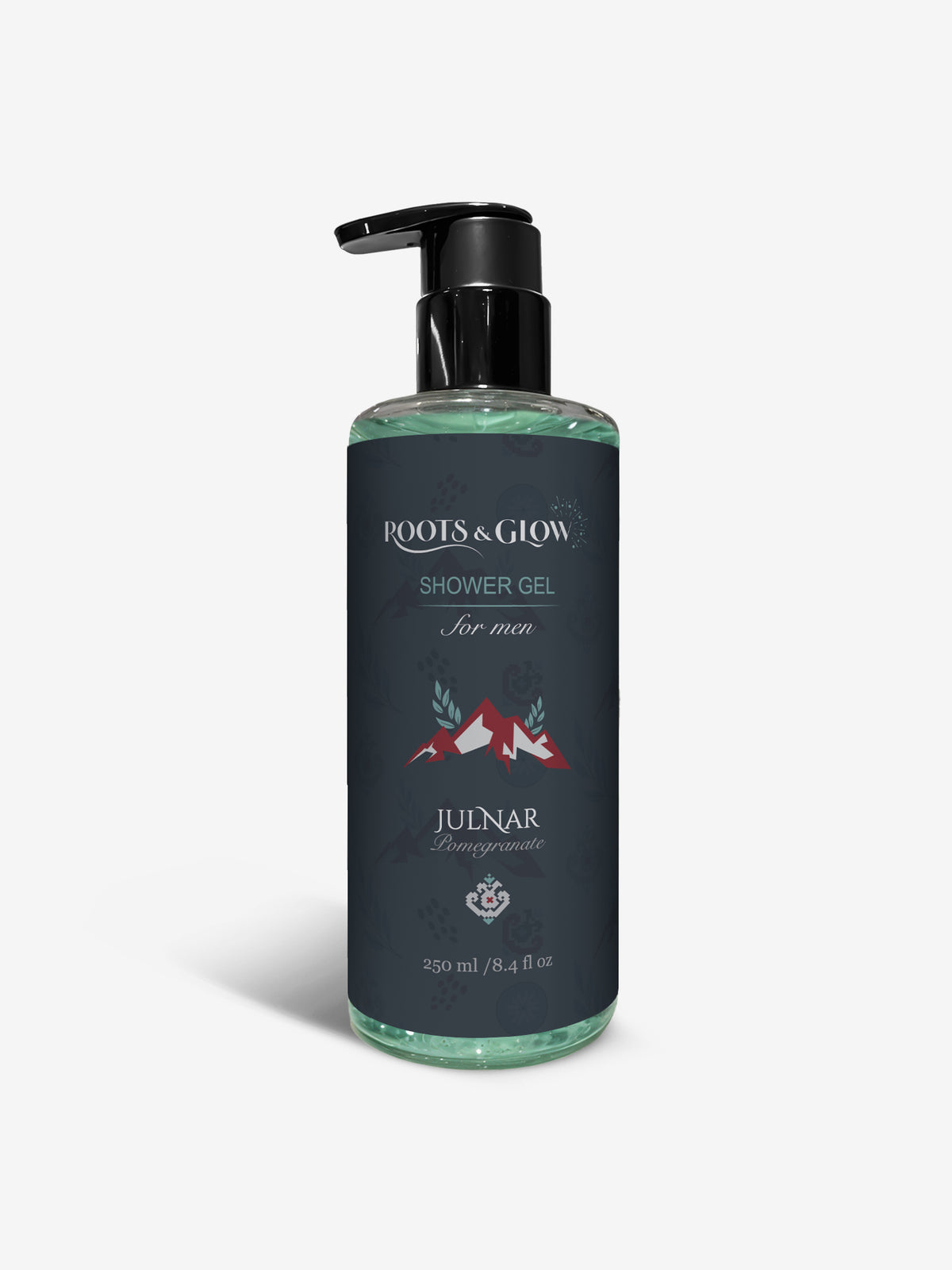 Bottle of Roots & Glow shower gel 