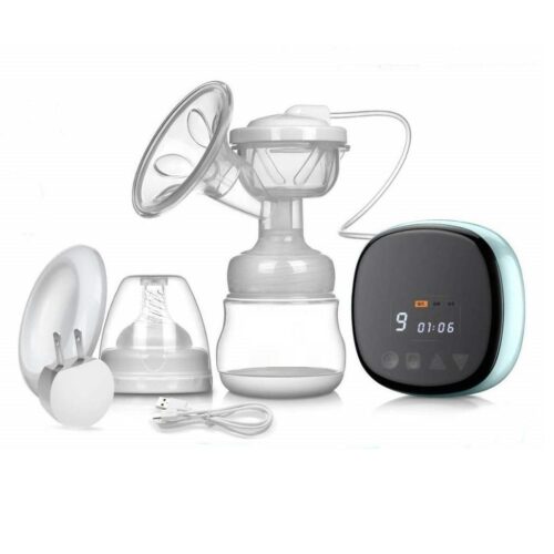 Electric breast pump with attachments .