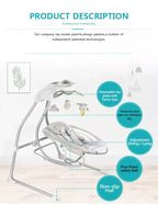 Baby swing with features highlighted .