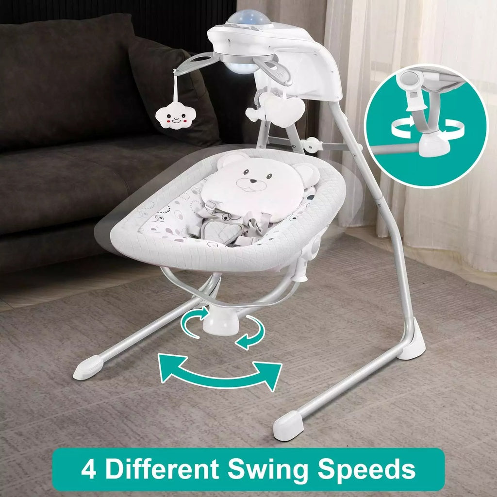 Electric Musical Baby swing with teddy bear toy 