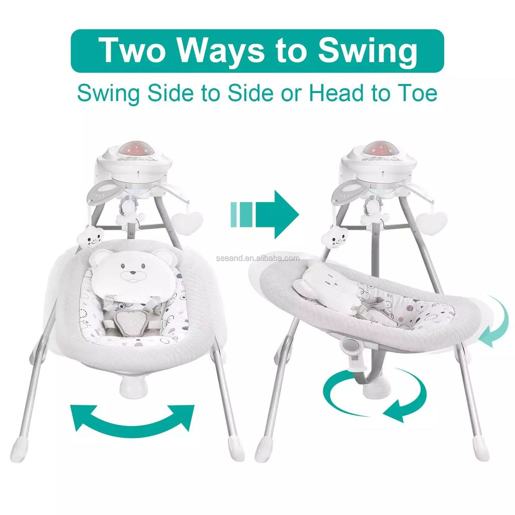 Baby swing with  two swinging modes .