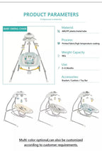  Electric Musiacl Baby swing chair with product parameters 